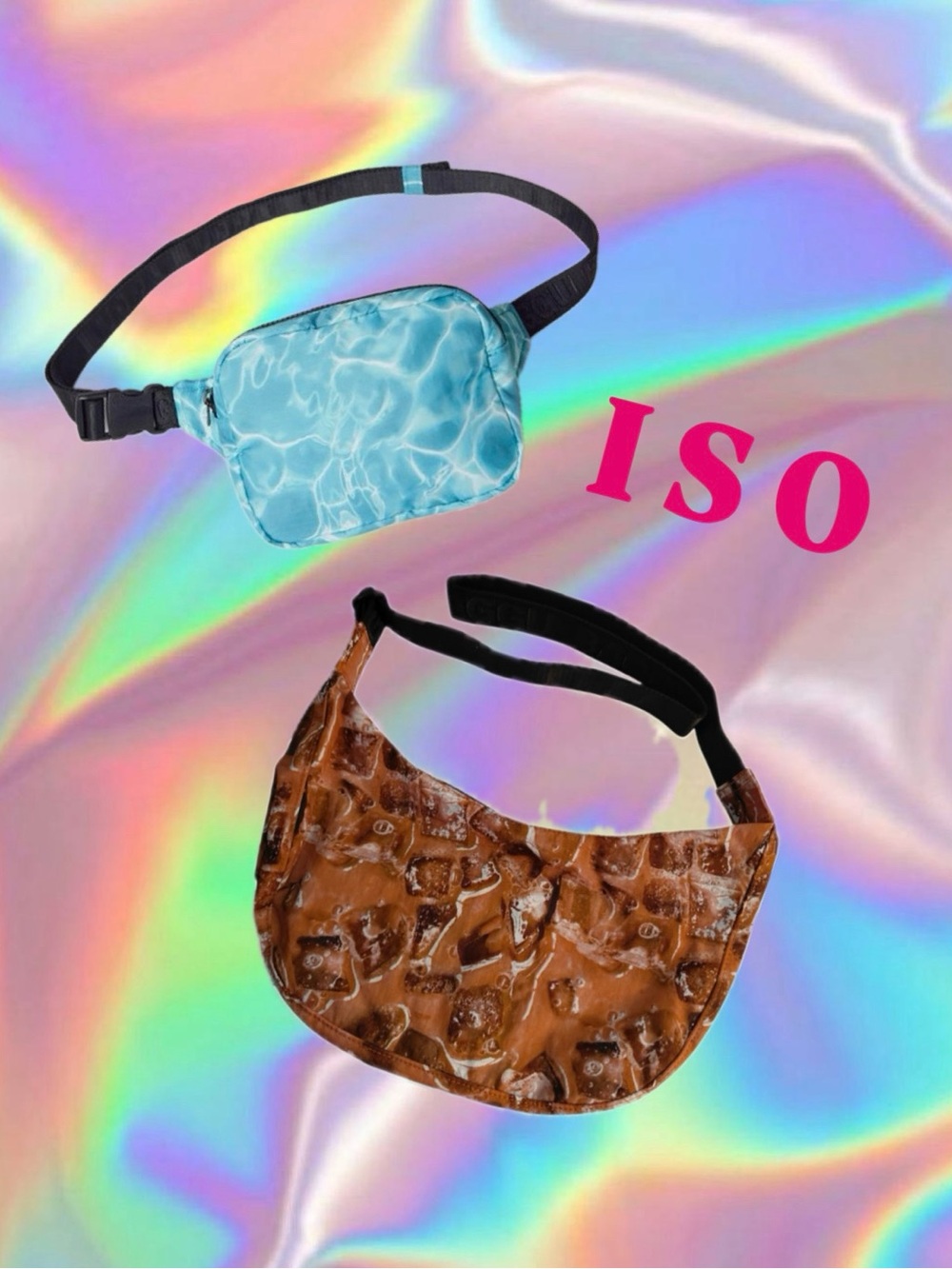 BAGGU Aqua and Brown Crossbody Bags